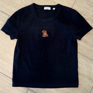 Aritzia Navy poodle shirt
